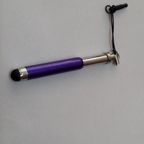 Стилус писалка за капацитивни тъч дисплеи универсална 3.5 мм жак лилава